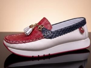 Mocasin Lina  Marfil Rojo