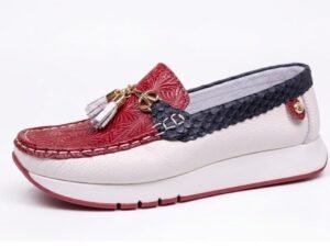Mocasin Lina  Marfil Rojo